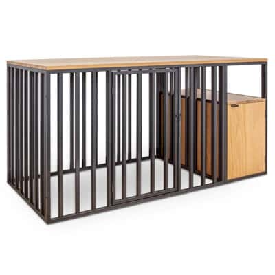 Metal dog crate furniture HARBOR in Loft-style