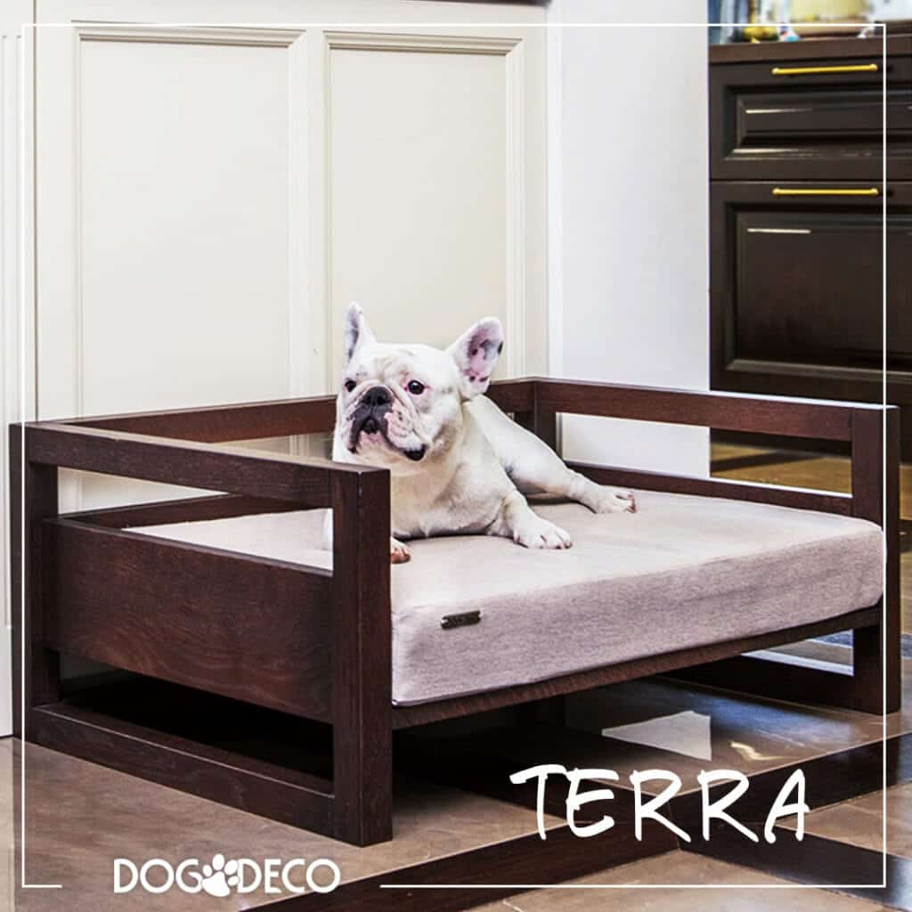 Designerskie legowiska dla psów - Terra, drewniane łóżko dla psiaka.